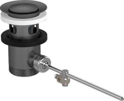 Cromo nero rifiuti set Pop Up per miscelatore vasca e miscelatori bidet bianco