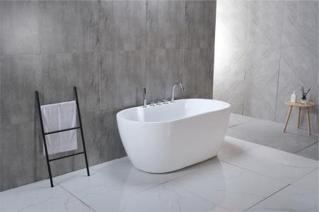 1200MM Vasca da bagno ovale Centrale Tote Tap Scarico colore abbinato Vasca a bolla d'aria indipendente