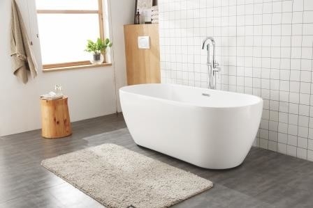 1200MM Vasca da bagno ovale Centrale Tote Tap Scarico colore abbinato Vasca a bolla d'aria indipendente