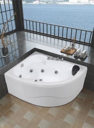 Corner Whirlpool doccia vasche da bagno Massaggio a bolle Triangolo Jet d'aria vasche da bagno Whirlpool