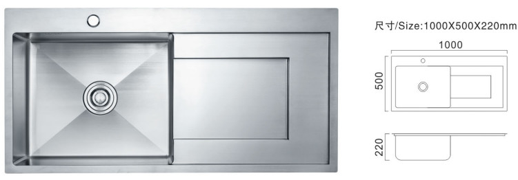 Dispositivi da cucina a scatola singola da 81 cm Dispositivi da cucina personalizzati Commerciale Tipo di piatto di lavandino inossidabile