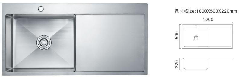 Dispositivi da cucina a scatola singola da 81 cm Dispositivi da cucina personalizzati Commerciale Tipo di piatto di lavandino inossidabile