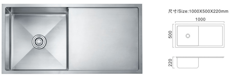 Dispositivi da cucina a scatola singola da 81 cm Dispositivi da cucina personalizzati Commerciale Tipo di piatto di lavandino inossidabile