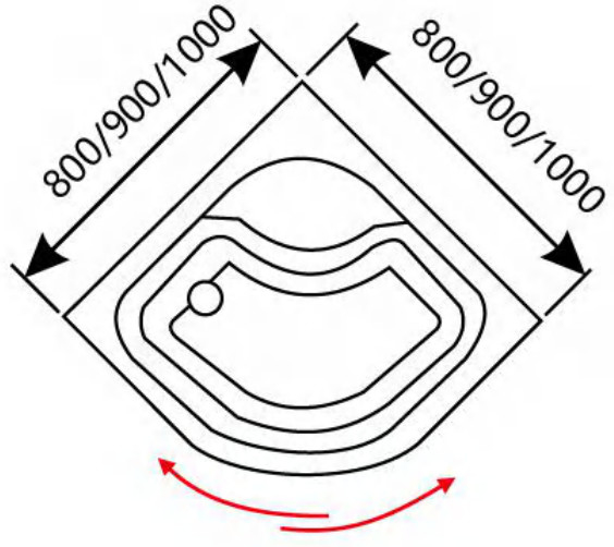 Cubo doccia angolo quadrato vassoio a soglia alta scivola 800 x 800 cassa doccia