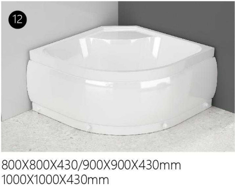 Cubo doccia angolo quadrato vassoio a soglia alta scivola 800 x 800 cassa doccia