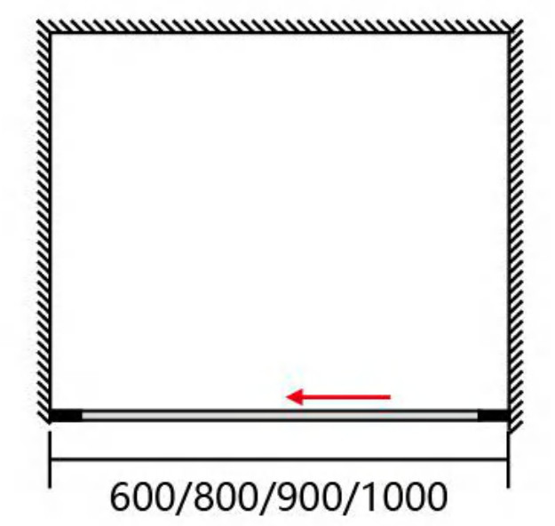 900mm Cubi della doccia cristallina Cubo della doccia pieghevole 900 x 900