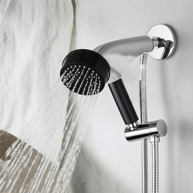 Set doccia termostatico cromato con blocco di memoria della temperatura, pausa a risparmio idrico con rubinetteria in ottone ecologico