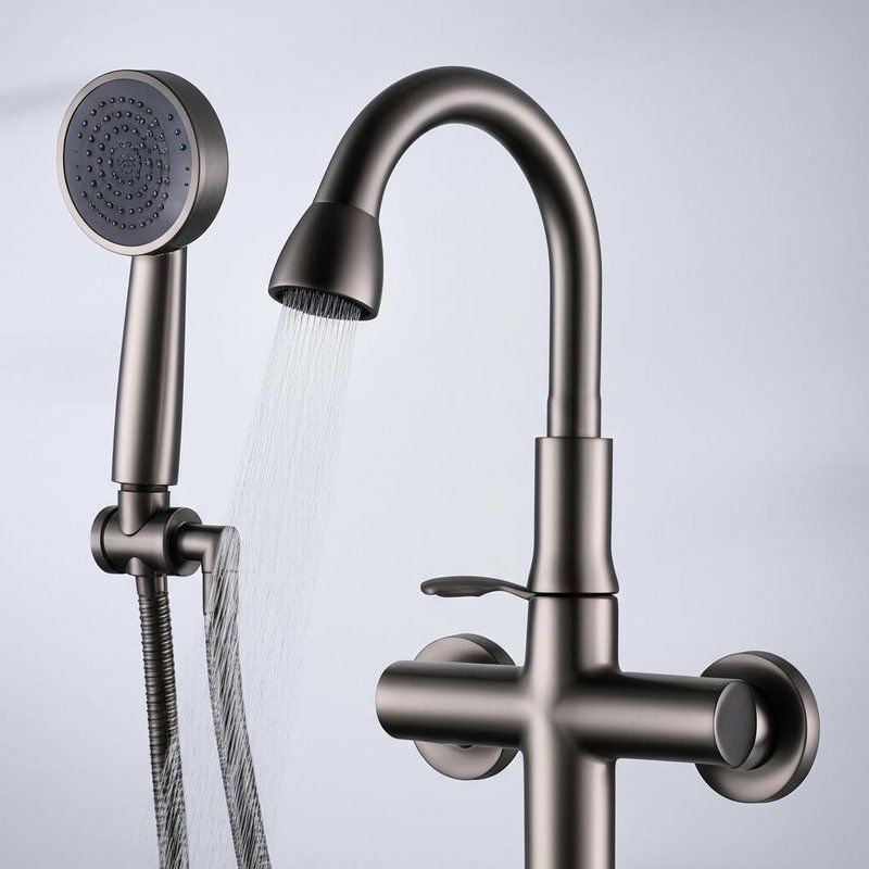 Pannello doccia moderno bianco da parete con deviatore a doppio controllo e soffione doccia a mano a 4 funzioni