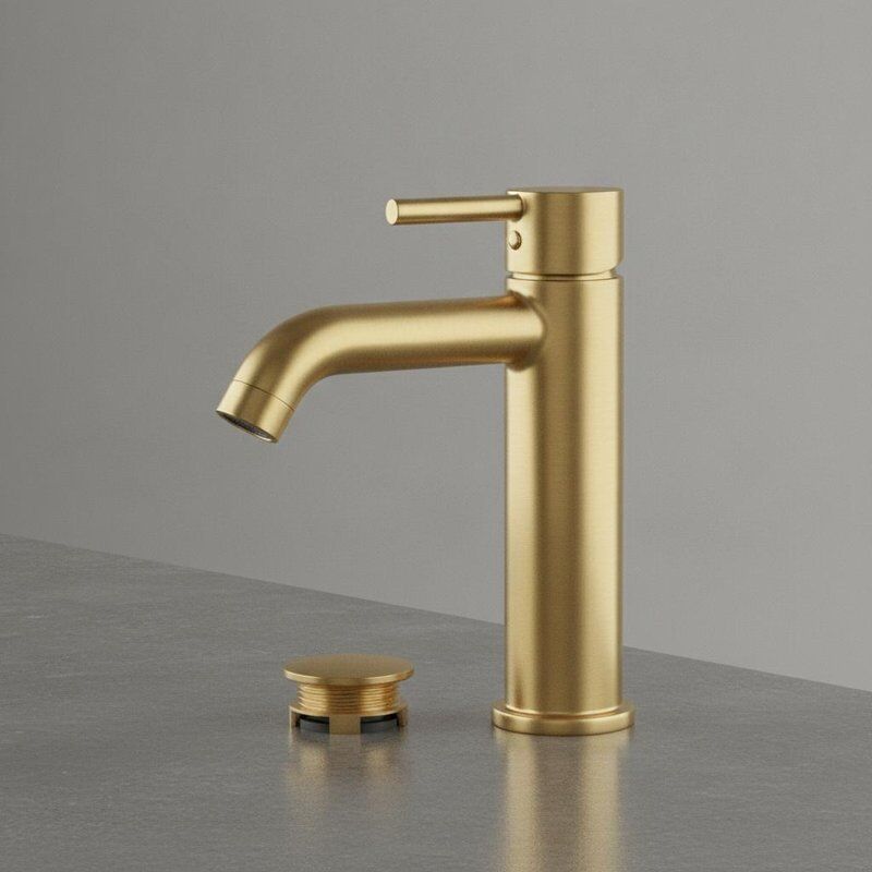 Miscelatore di vasca ad alto flusso di ottone rubinetto di ottone spazzolato Cartuccia di finitura di ottone grande con pop-up Set di rifiuti di grado commerciale